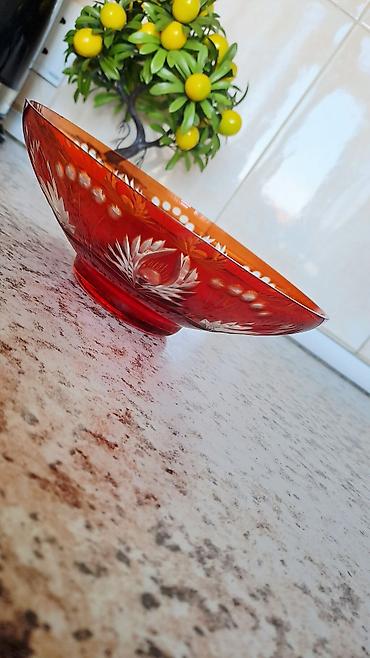 damci: Qedimi meyvə qabı – almaz kəsimli - Material: qalın şüşə/kristal — 3