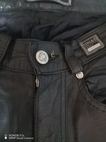 kožne patike: Muške kožne pantalone Versace Jeans Couture Unisex - Materijal — 5