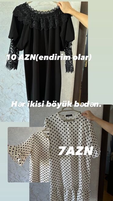Личные вещи: Məhsul: Qadın geyimləri (böyük bədən) ENDİRİM OLACAQ! 1) Qara paltar -