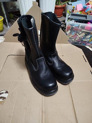 Ботинки: Рабочие сапоги/полусапоги кожаные, черные новые, размер 42 но на — 3