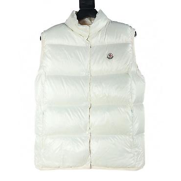 монклер: Пуховой жилет Moncler, белый - Классический стеганый крой с — 2