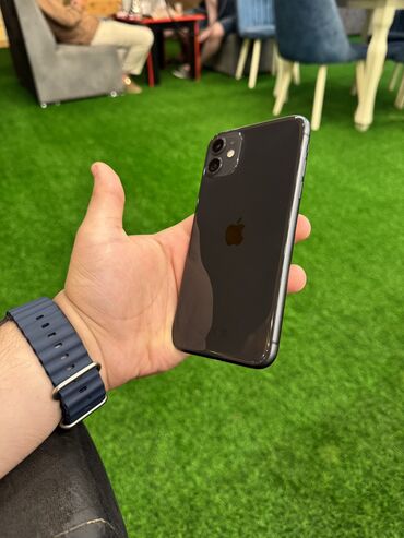 Apple iPhone: IPhone 11, 64 GB, Qara, Simsiz şarj, Face ID
