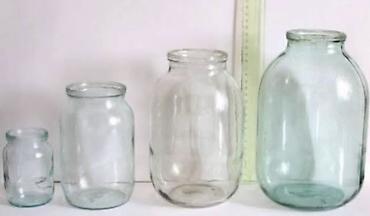edviyyat: Şüşə bankalar dəsti ikinci əl - Material: qalın, şəffaf şüşə - Həcm — 1