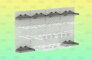 Стеллажи: Панель перфорированная, настенная, для магазина и склада at lalafo.kg Стеллажи: Панель перфорированная, настенная, для магазина и склада