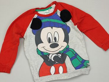 sweterek popielaty bawelna lub wełna ciemny popiel: Sweatshirt, Disney, 2-3 years, 92-98 cm, condition - Good
