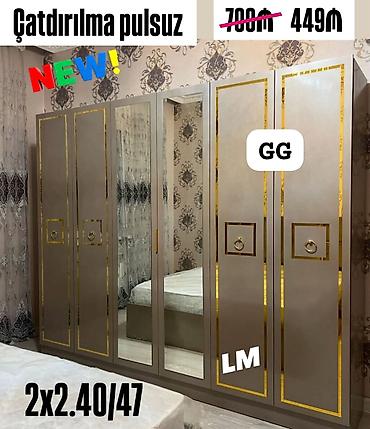 Yataq otağı üçün geniş qapılı dolab - Ölçü: 2 x 2.40 / 47 (eni x