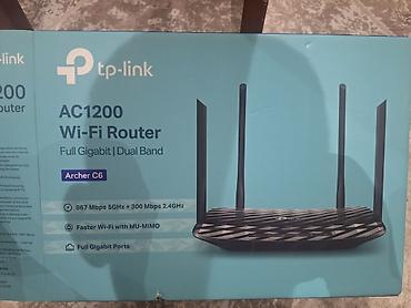tplink c6: TP-Link Archer C6 AC1200 Wi‑Fi Router - İki tezlikli (Dual Band): 5 — 2