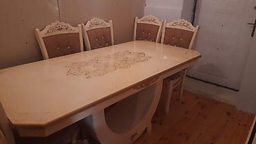 Qonaq otağı üçün, İşlənmiş, Oval masa, 6 stul
