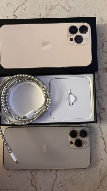 iphone 13 pro gold: IPhone 13 Pro Max, 128 GB, Qızılı, Face ID, Sənədlərlə, Simsiz şarj