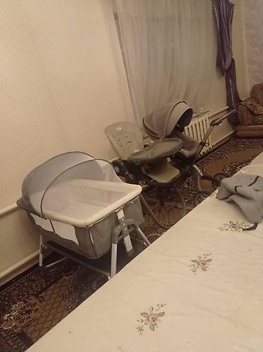 Детская мебель: Детский набор для ухода и развития: 1) Колыбель-люлька серого цвета - — 6