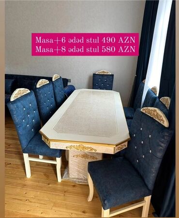 стол кровать: Для гостиной, Новый, Нераскладной, Прямоугольный стол, 6 стульев, Азербайджан