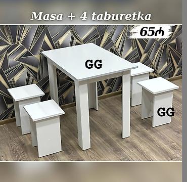 taburetka satilir: MASA + 4 TABURETKA Yeni və sifarişlə. Çox səmərəli və keyfiyyətli📌 — 5