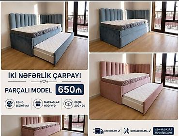 2х yarus carpayı: İki nəfərlik künc başlıqlı çarpayı – parçalı model - Alt hissədən — 1
