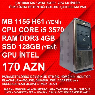 Masaüstü kompüterlər və iş stansiyaları: ⭐TƏK KEYS – 170 AZN ⭐17” Monitorla dəst – 210 AZN