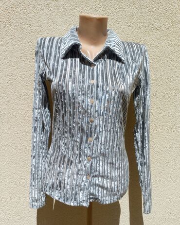 tifani bluze: M (EU 38), Stripes, color - Grey