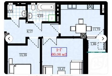 Долгосрочная аренда домов: 2 комнаты, 60 м², Элитка, 10 этаж, ПСО (под самоотделку)