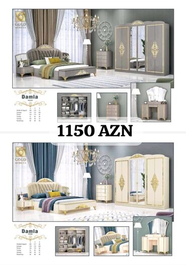 Yataq otağı dəstləri: İkinəfərlik çarpayı, Dolab, Termo, 2 tumba, Azərbaycan, Yeni — 9