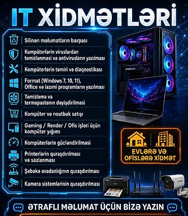 IT XİDMƏTLƏRİ • Silinən məlumatların bərpası • Kompüterlərin lalafo.az -da IT XİDMƏTLƏRİ • Silinən məlumatların bərpası • Kompüterlərin
