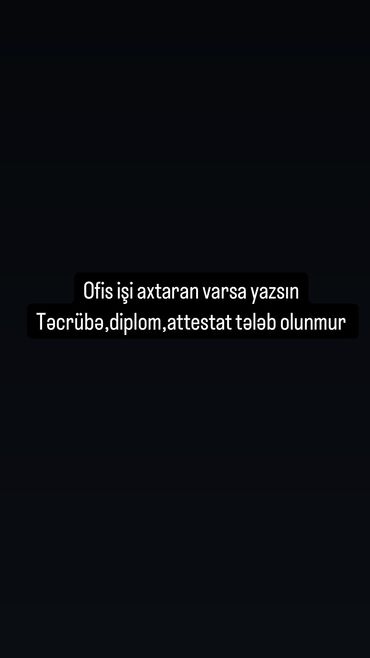 Tibb, əczaçılıq: İşimiz ofis daxilidir Ətraflı məlumat üçün 051-968-91-92 nörməsinin
