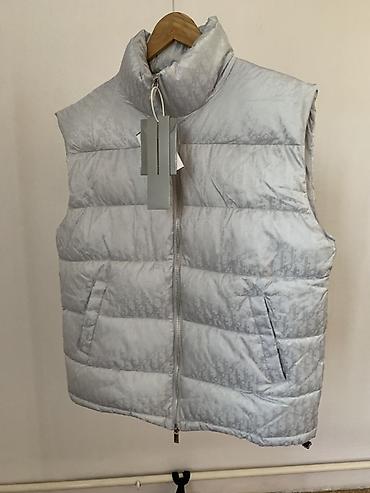nike tech flece: Пуховая жилетка без рукавов, Диор на 2хл Новая светло‑серая с — 2