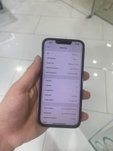 Apple iPhone: IPhone 13 Pro, 128 GB, Simsiz şarj, Face ID