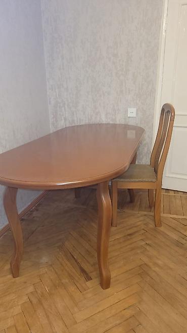 Oval formal yemək masası - Material: ağac karkas və üst səth