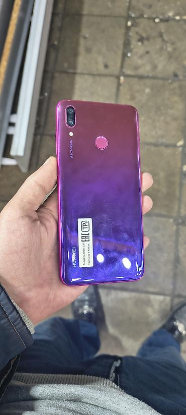 huawei p20 pro: Huawei Y7, 64 GB, rəng - Bənövşəyi, Barmaq izi — 1