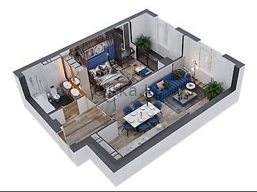 flat in bishkek: 2 комнаты, 45 м², Элитка, 10 этаж, ПСО (под самоотделку) — 3