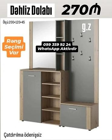 taxta skamya: Dəhliz dolabı – çoxfunksiyalı giriş mebeli. - Ölçü: 200 × 120 × 45 sm — 1
