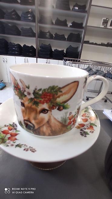 caydanlar: Çay dəsti, rəng - Ağ, Keramika — 1