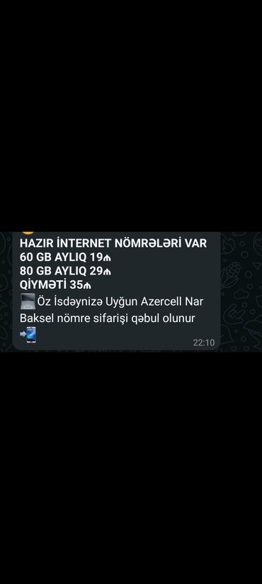 Mobil telefonlar üçün digər aksesuarlar: Internet nömrələrin satışı istədiyniz rayona çatdırılmada var