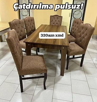 Masa və oturacaq dəstləri: Masa və 6 stul dəsti - Komplekt: 1 yemək masası + 6 ədəd stul - — 21