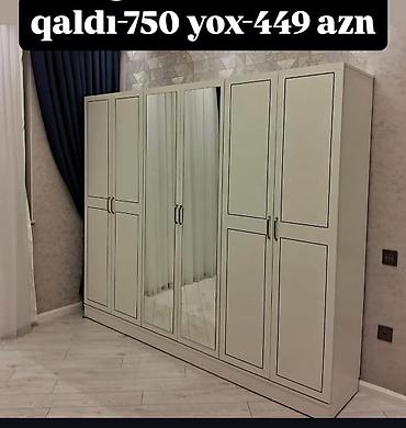 gencede qapi: Mebel: 6 qapılı paltar dolabı - Klassik dizaynlı, açıq rəng korpus - — 1
