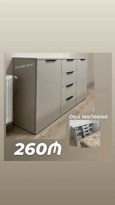 taxt ustu: Minimalist dizaynda komod/dolab. - Ölçü: 160/100/40 sm — 1