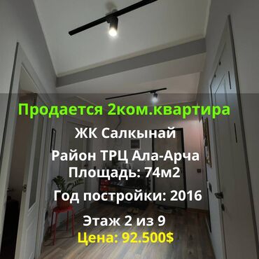 Продажа квартир: 2 комнаты, 74 м², Элитка, 2 этаж, Евроремонт