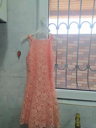 mosmo storm x: Şaftalı rəngində zərif krujeva paltar - Model: dizə yaxın uzunluq — 2