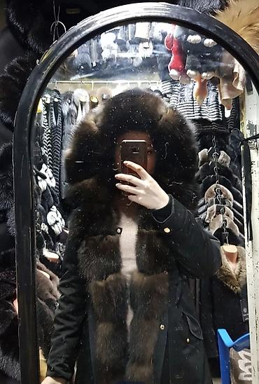 Айымдардын кийими: Женская зимняя парка с натуральным мехом соболя - Цвет верха: черный — 3