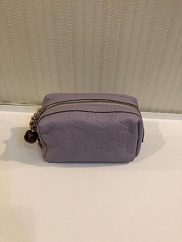 koja pencek: Gucci büzməli loqolu kosmetik çanta - Rəng: bənövşəyi/lilac - — 3