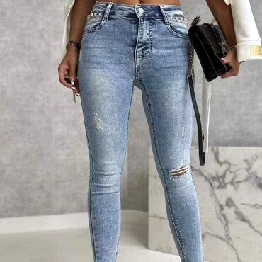 zenske farmerke pocepane: Jeans, Regular rise, Straight