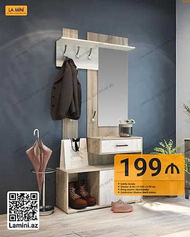 divar ref: Dəhliz Dolabı – La Mini - Ölçülər: D 40 × H 200 × U 90 sm - Material — 1