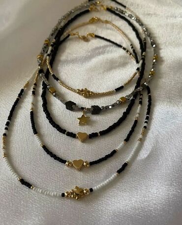 ogrlica din: Ručno rađen nakit (ogrlice)
Hemetit i pozlata