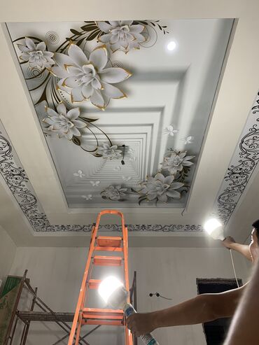 Натяжной потолок: Натяжной потолок Глянцевое, Матовое, 3D потолки Гарантия, Бесплатная консультация, Бесплатный замер — 13