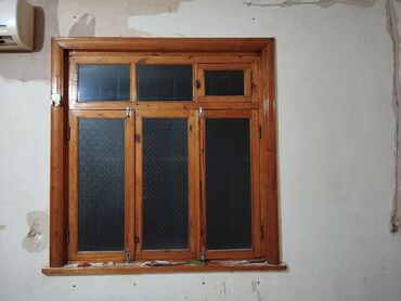 taxta doşəmə: İşlənmiş İkili Taxta pəncərə, Еni: 150 sm, Uzunluğu: 160 sm