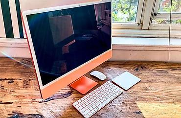 macbook pro 17: Apple iMac 24" (narıncı/qırmızı rəng) - 24 düymlük 4.5K Retina ekran — 2