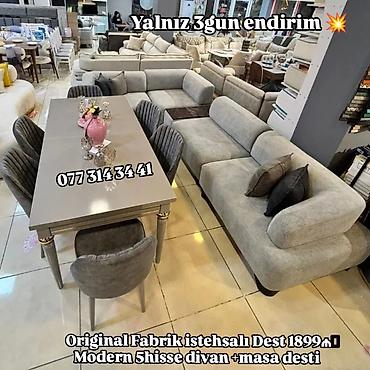 Modern 5 hissəli divan + masa dəsti Məhsul təsviri: - Original fabrik