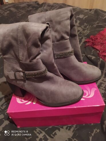 Сапоги: Сапоги Италия коричневый цвет разм,37,нарульный замша и мех — 11