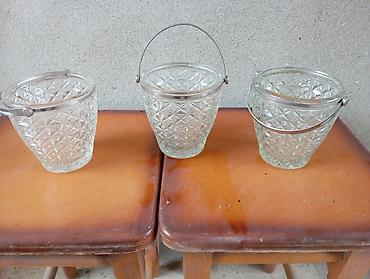 qab qacax: Şüşə buz vedrələri – 3 ədəd dəst - Material: qalın, şəffaf şüşə - — 2