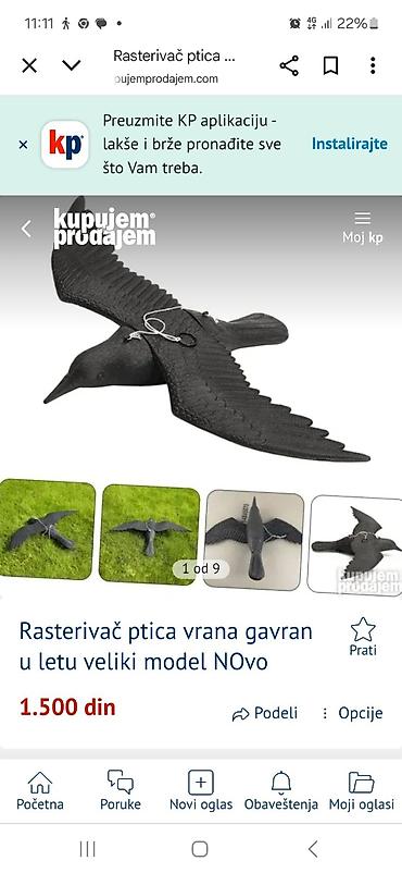 sto 90x90: Rasterivač ptica – model vrana/gavran u letu (veliki model) - — 1