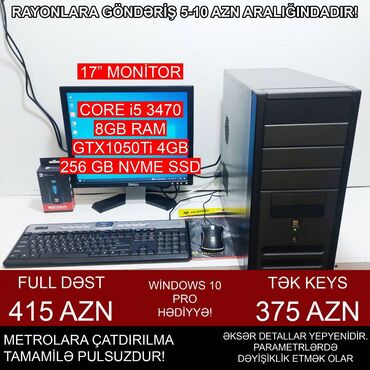Masaüstü kompüterlər və iş stansiyaları: Oyun üçün Kompüter "Gaming Core i5 3470 GTX1050Ti 4GB 256GB NVME” ⭐Tək — 3