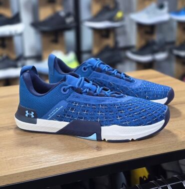 розовые кроссовки: Эркектердин кроссовкасы, 41.5, Under Armour, Жаңы, түсү - Көк, Акылуу жеткирүү, Өзү алып кетүү